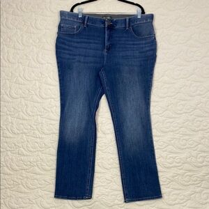 Lee Straight Leg Jeans Blue Slim Fit Mid Rise Size 20W